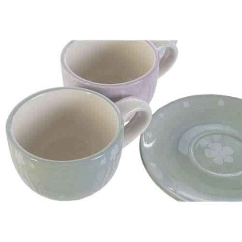 Set za Kavu DKD Home Decor Plava Bijela Zelena Lila Metal Dolomite 180 ml Cijena