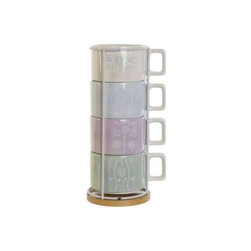 Set Šalica za Kavu DKD Home Decor Zelena Nebesko plava Lila Metal Bambus Dolomite 260 ml Cijena