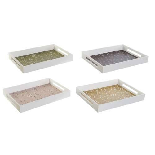 Pladanj DKD Home Decor Zelena Horčica Tamno smeđi Svetlo roza Drvo MDF 40 x 30 x 5 cm (4 kom.) Cijena
