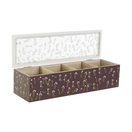 Kutija za Čajeve DKD Home Decor Zelena Horčica Tamno smeđi Kristal Drvo MDF (4 kom.) Cijena