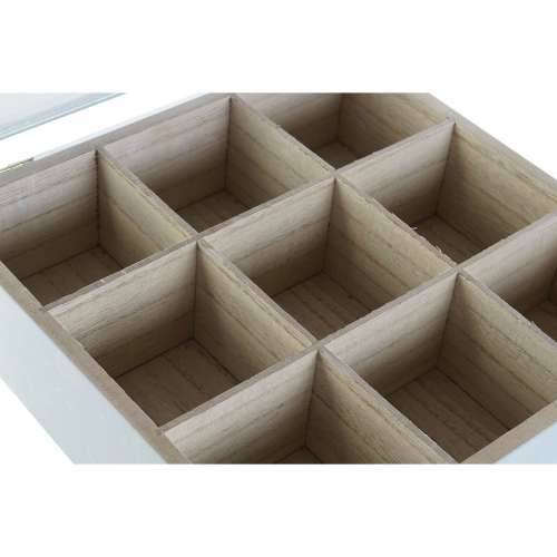 Kutija za Čajeve DKD Home Decor Plava Bijela Zelena Lila Metal Kristal Drvo MDF (3 kom.) Cijena