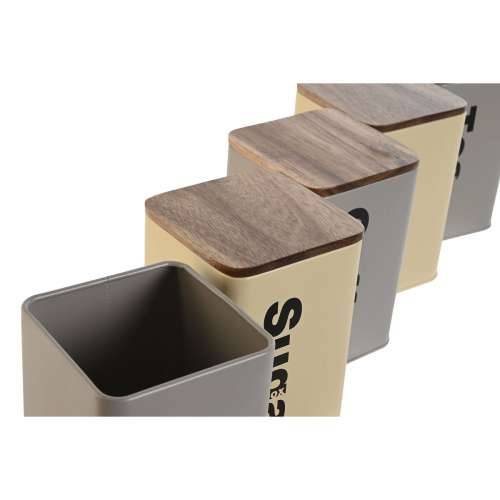 Čamac Home ESPRIT Bež Siva Tamno smeđi Metal Bambus 10 x 10 x 14,5 cm (6 kom.) Cijena