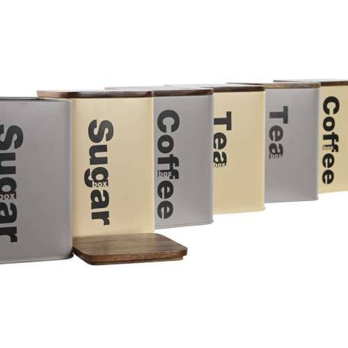 Čamac Home ESPRIT Bež Siva Tamno smeđi Metal Bambus 10 x 10 x 14,5 cm (6 kom.) Cijena