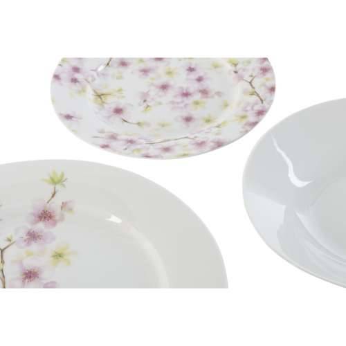 Set Posuđa Home ESPRIT Bijela Zelena Roza Porculan 18 Dijelovi 27 x 27 x 2 cm Cijena