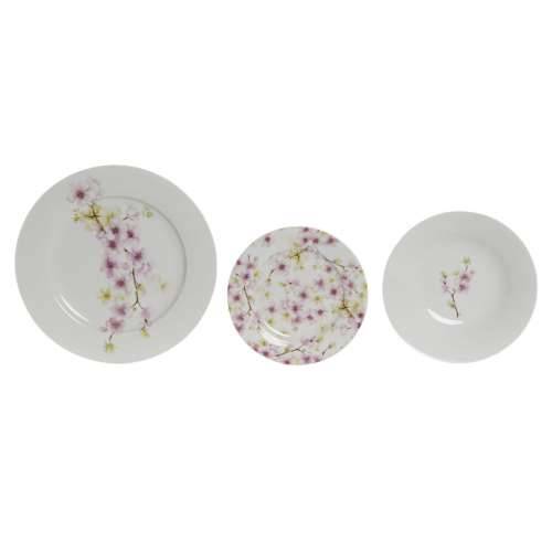 Set Posuđa Home ESPRIT Bijela Zelena Roza Porculan 18 Dijelovi 27 x 27 x 2 cm Cijena