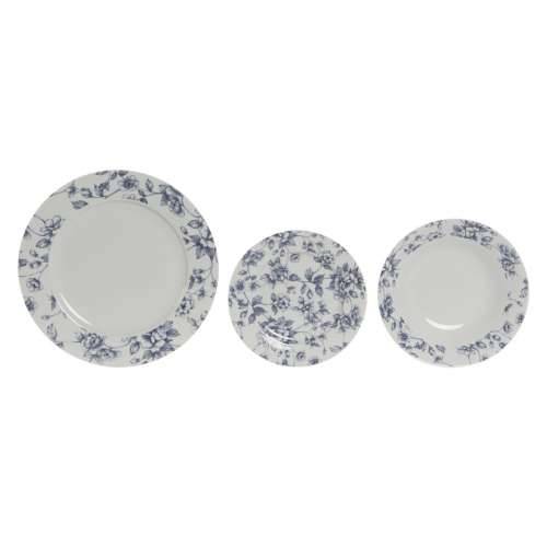 Set Posuđa Home ESPRIT Plava Porculan Cvjetni 18 Dijelovi 27 x 27 x 2 cm Cijena