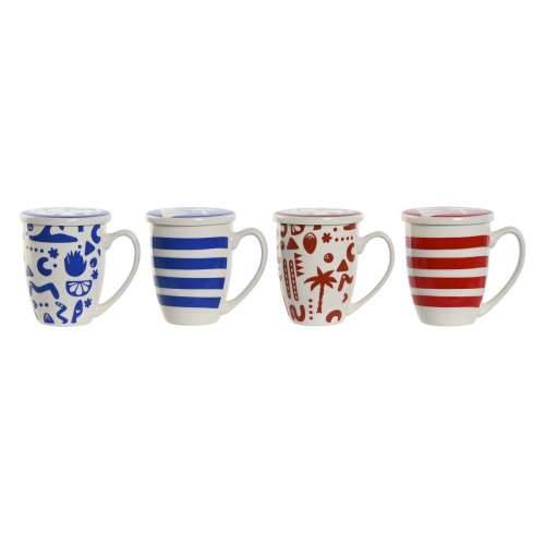 Šalica s Filtrom za Čaj Home ESPRIT Plava Crvena Nehrđajući Čelik Porculan 380 ml (4 kom.) Cijena