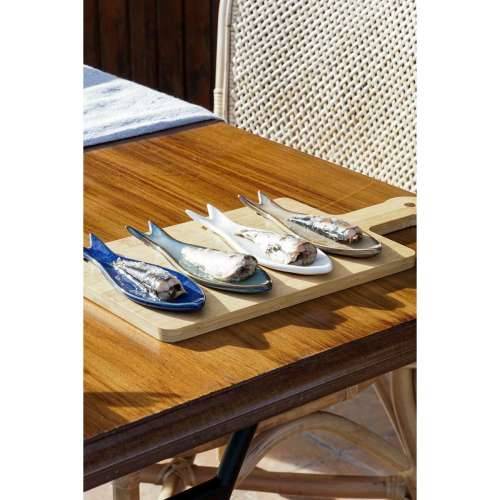 Set za Predjelo Home ESPRIT Plava Zelena Mornarsko plava Bambus Porculan Mediteran Ribe 36 x 18 x 1,3 cm 5 Dijelovi Cijena