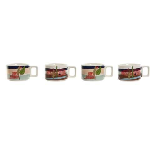 Set Šalica za Kavu Home ESPRIT Plava Zelena Roza Lila Metal Bambus Dolomite 260 ml Cijena