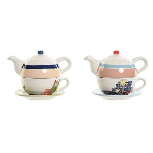 Čajnik Home ESPRIT Plava Bijela Zelena Svetlo roza Dolomite 750 ml (2 kom.) Cijena
