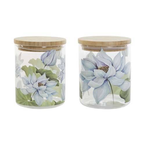 Čamac DKD Home Decor Plava Bijela Zelena Prirodno Silikon Bambus Borosilikatno staklo 700 ml 10 x 10 x 13 cm (2 kom.) Cijena