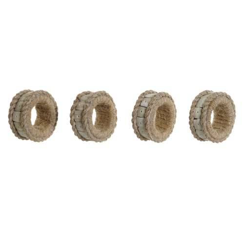 Prsten za salvete DKD Home Decor Prirodno Juta Smola Aluminij 6 x 3 x 6 cm 4 Dijelovi Cijena