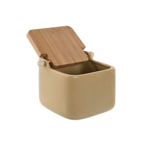 Soljenka s Poklopcem Home ESPRIT Bež Siva Prirodno Bambus Dolomite 15 x 12 x 11 cm (2 kom.) Cijena