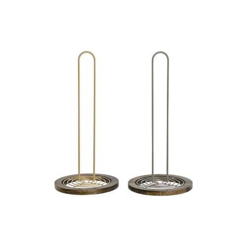 Stalak za Papirnati Ručnik Home ESPRIT Bež Siva Tamno smeđi Metal Kaučukovac 15 x 15 x 31 cm (2 kom.) Cijena