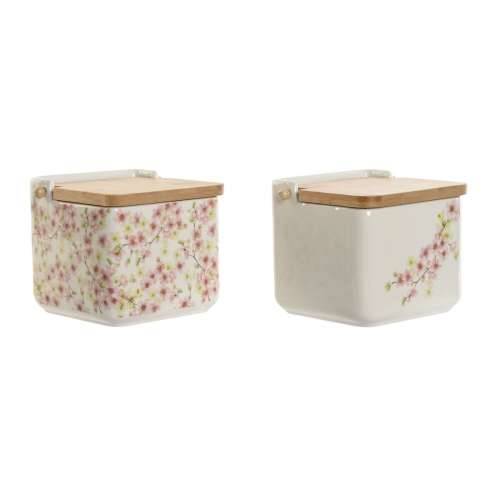 Soljenka s Poklopcem Home ESPRIT Bijela Roza Lila Bambus 750 ml 14 x 12,5 x 12 cm (2 kom.) Cijena