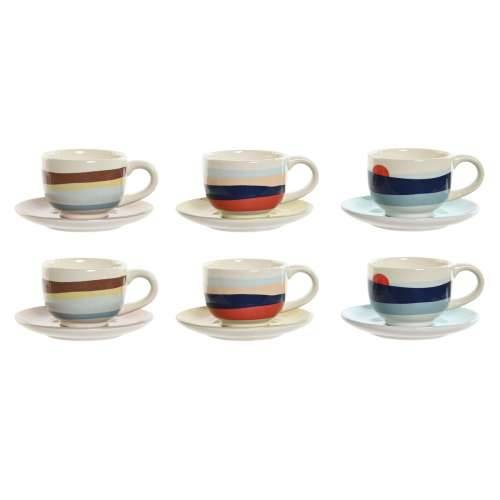 Set Šalica za Kavu Home ESPRIT Rumena Plava Zelena Lila Metal Dolomite 180 ml Cijena