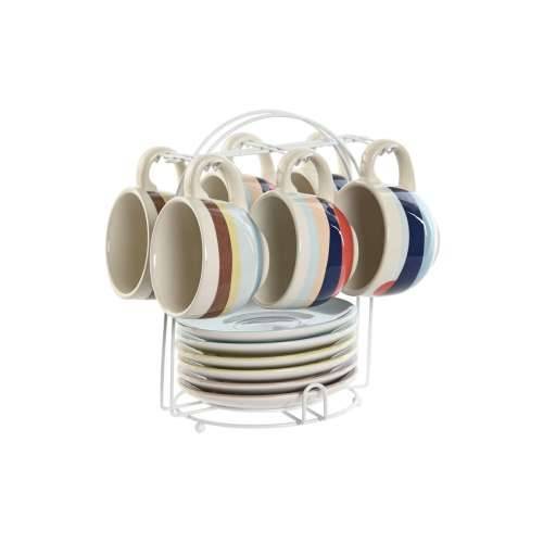 Set Šalica za Kavu Home ESPRIT Rumena Plava Zelena Lila Metal Dolomite 180 ml Cijena