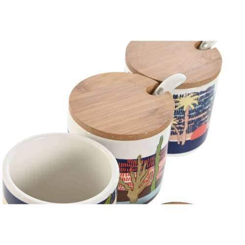 Zdjela za Šećer Home ESPRIT Plava Zelena Roza Lila Bambus Dolomite 7,5 x 7,5 x 7,5 cm (3 kom.) Cijena