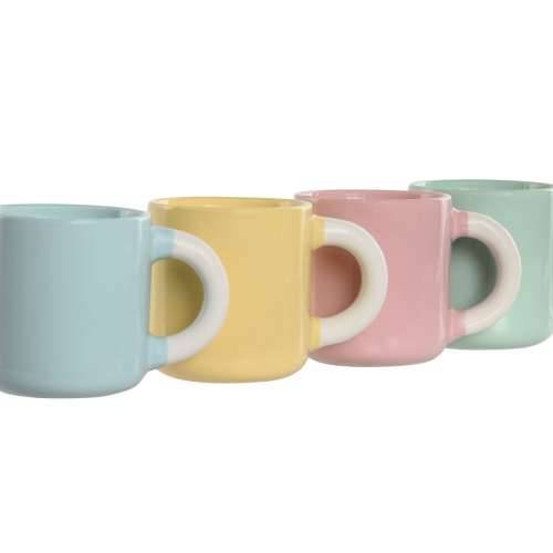 Set Šalica za Kavu Home ESPRIT Rumena Plava Zelena Roza Porculan 110 ml 4 Dijelovi Cijena