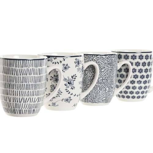 Set 4 Velikih Šalica Home ESPRIT Plava Bijela Porculan 340 ml Cijena