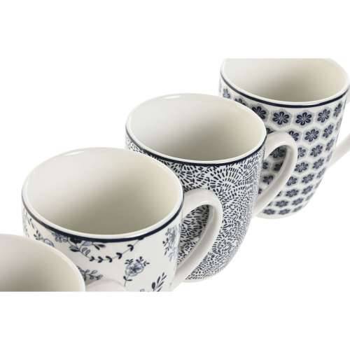 Set 4 Velikih Šalica Home ESPRIT Plava Bijela Porculan 340 ml Cijena