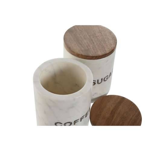 Čamac Home ESPRIT Bijela Smeđa Mramor Drvo Manga (2 kom.) Cijena