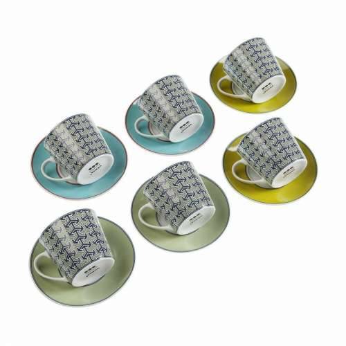 Set Šalica s Tanjurićima Versa Leia Porculan 9 x 14 x 14 cm 10,5 x 8 x 6 cm 14 x 14 x 2 cm (12 pcs) Cijena