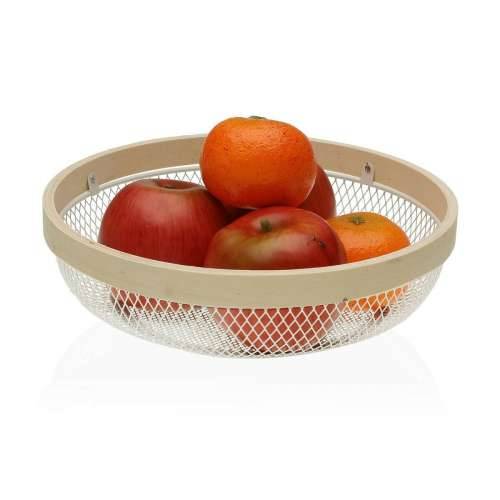 Posuda za Voće Versa Bijela Metal Drvo (25 x 7 x 25 cm) Cijena