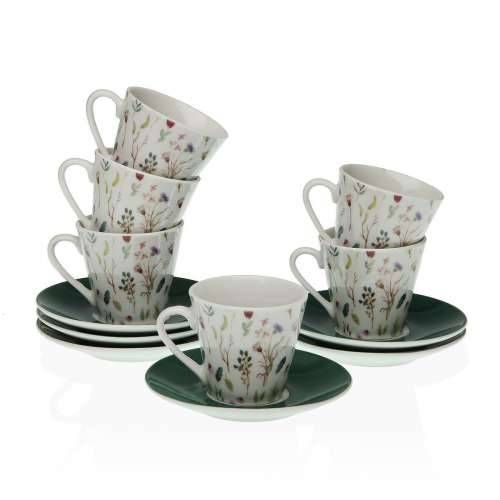 Set Šalica s Tanjurićima Versa Sansa Porculan 5,8 x 6 x 5,8 cm Kava (12 Dijelovi) Cijena