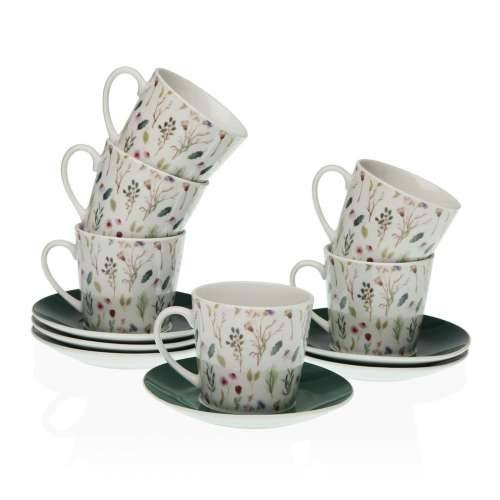 Set Šalica s Tanjurićima Versa Sansa Porculan 9 x 14 x 14 cm 10,5 x 8 x 6 cm 14 x 14 x 2 cm Ziedi Čaj (12 Dijelovi) Cijena