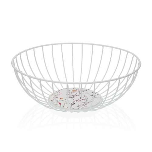 Posuda za Voće Versa Balbec Bijela Metal Čelik Drvo MDF 28 x 10 x 28 cm Cijena