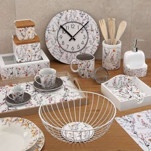 Posuda za Voće Versa Balbec Bijela Metal Čelik Drvo MDF 28 x 10 x 28 cm Cijena