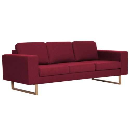 2-dijelni set sofa od tkanine crvena boja vina - boja crnog vina dvosjed + trosjed Cijena