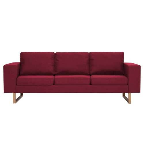 2-dijelni set sofa od tkanine crvena boja vina - boja crnog vina dvosjed + trosjed Cijena