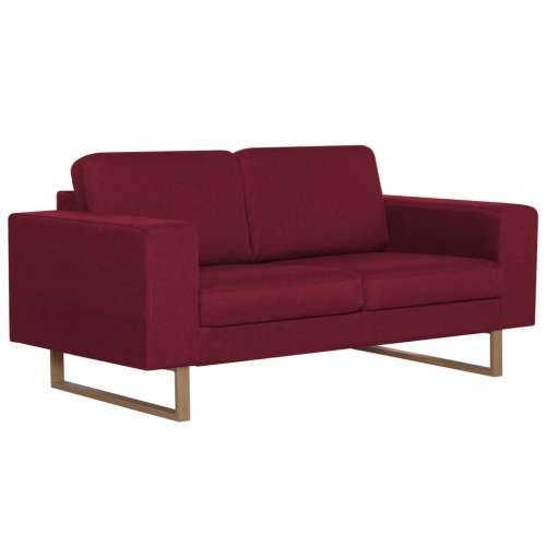 2-dijelni set sofa od tkanine crvena boja vina - boja crnog vina dvosjed + trosjed Cijena