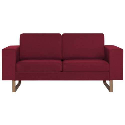 2-dijelni set sofa od tkanine crvena boja vina - boja crnog vina dvosjed + trosjed Cijena
