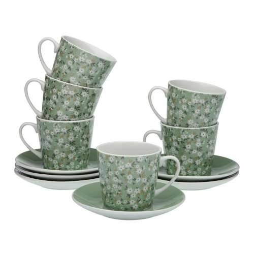 Tējas servīze Versa Porculan 9 x 14 x 14 cm 10,5 x 8 x 6 cm 14 x 14 x 2 cm Ziedi 6 kom. Cijena
