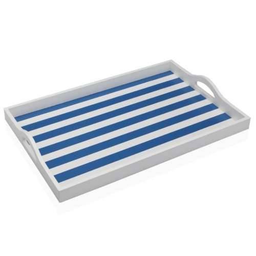 Pladanj Versa Plava Drvo MDF 30 x 5 x 45 cm Crte Cijena