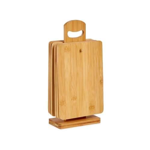 set Daska za rezanje S podrškom Smeđa Bambus (6 Dijelovi) (21 x 14 x 0,8 cm) Cijena