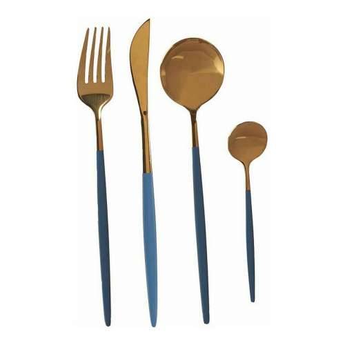 Set Pribora za Jelo Kinvara BST-CT022 Siva zlatan Nehrđajući Čelik 16 x 5 x 24,5 cm Cijena