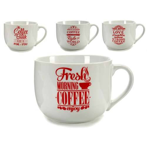 Tasīte Coffee Porculan Crvena Bijela 500 ml 24 kom. Cijena