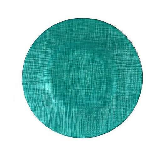 Plakans šķīvis Vivalto 323921P Turkizno Staklo 21 x 2 x 21 cm (6 kom.) Cijena
