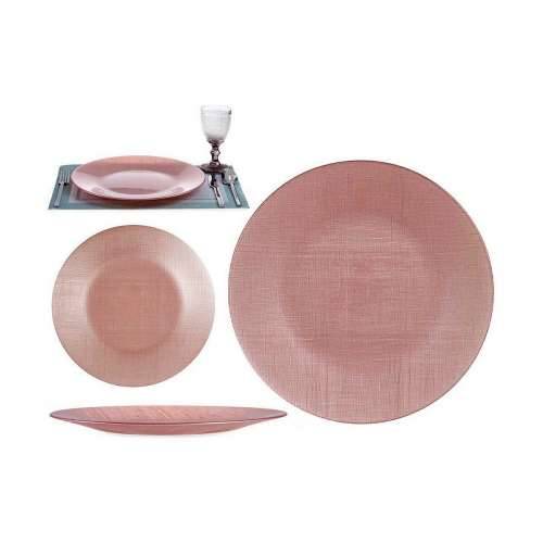 Plakans šķīvis Vivalto Roza Staklo 32,5 x 2 x 32,5 cm (6 kom.) Cijena