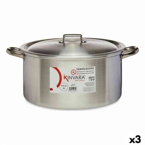 Duboka tava s poklopcem Kinvara 100012 Srebrna 15 L (3 kom.) Cijena