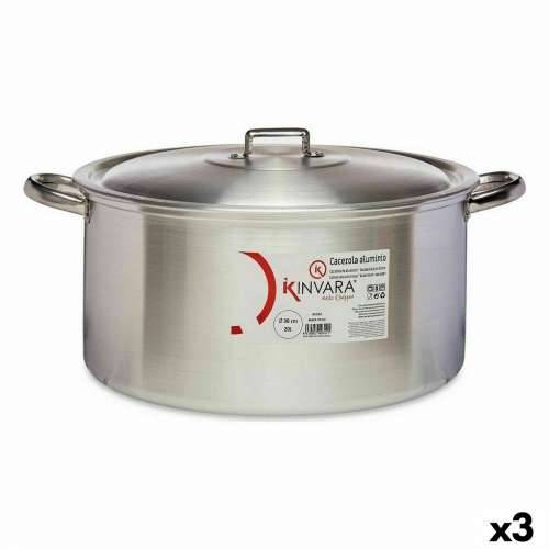 Duboka tava s poklopcem Kinvara 100014 Srebrna 20 L (3 kom.) Cijena