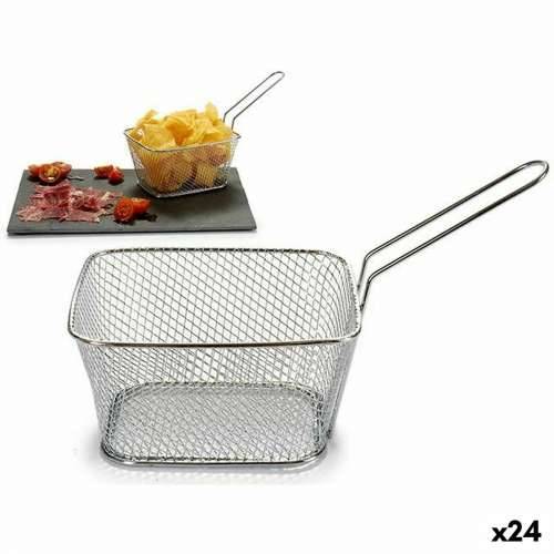 Košara za Posluživanje Aperitiva Kinvara 50687 Srebrna Željezo 24 x 13 x 11 cm (24 kom.) Cijena