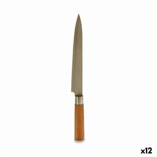 Kuhinjski Nož Kinvara 43891 Smeđa Srebrna Bambus Nehrđajući Čelik 3 x 33,5 x 2,5 cm (12 kom.) Cijena
