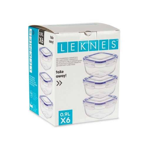 Set kutija za užinu Leknes 30103 Plava Providan Plastika 900 ml 14,5 x 8,5 x 14,5 cm hermetično (8 kom.) Cijena