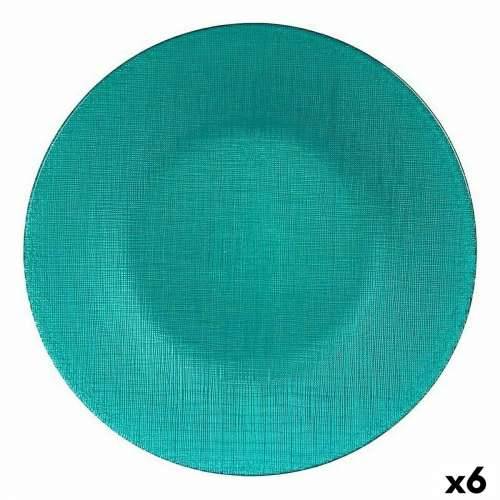Plakans šķīvis Vivalto 323928P Turkizno Staklo 27,5 x 2 x 27,5 cm (6 kom.) Cijena