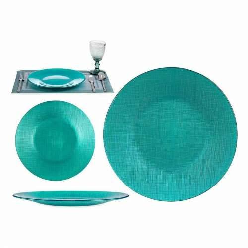 Plakans šķīvis Vivalto 323928P Turkizno Staklo 27,5 x 2 x 27,5 cm (6 kom.) Cijena